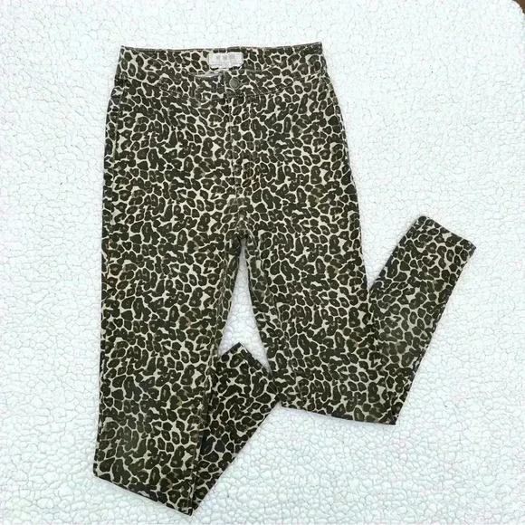 We The Free Animal Print Highrise Skinny Pants Jeggings Size 26 - Picture 3 of 14